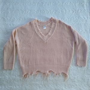 Main Strip Distressed Sweater